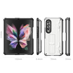 For Samsung Galaxy Z Fold3 5G PC+TPU Phone Case Pen Holder Hinge Phone Kickstand Cover with PET Screen Protector
