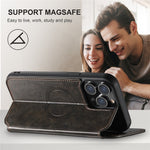 SUTENI J05 For iPhone 13 Pro Stand Wallet Phone Case Phone Leather Cover Compatible with MagSafe