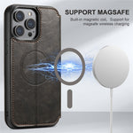 SUTENI J05 For iPhone 12 Pro Max Leather Phone Case Cell Phone Stand Wallet Cover Compatible with MagSafe