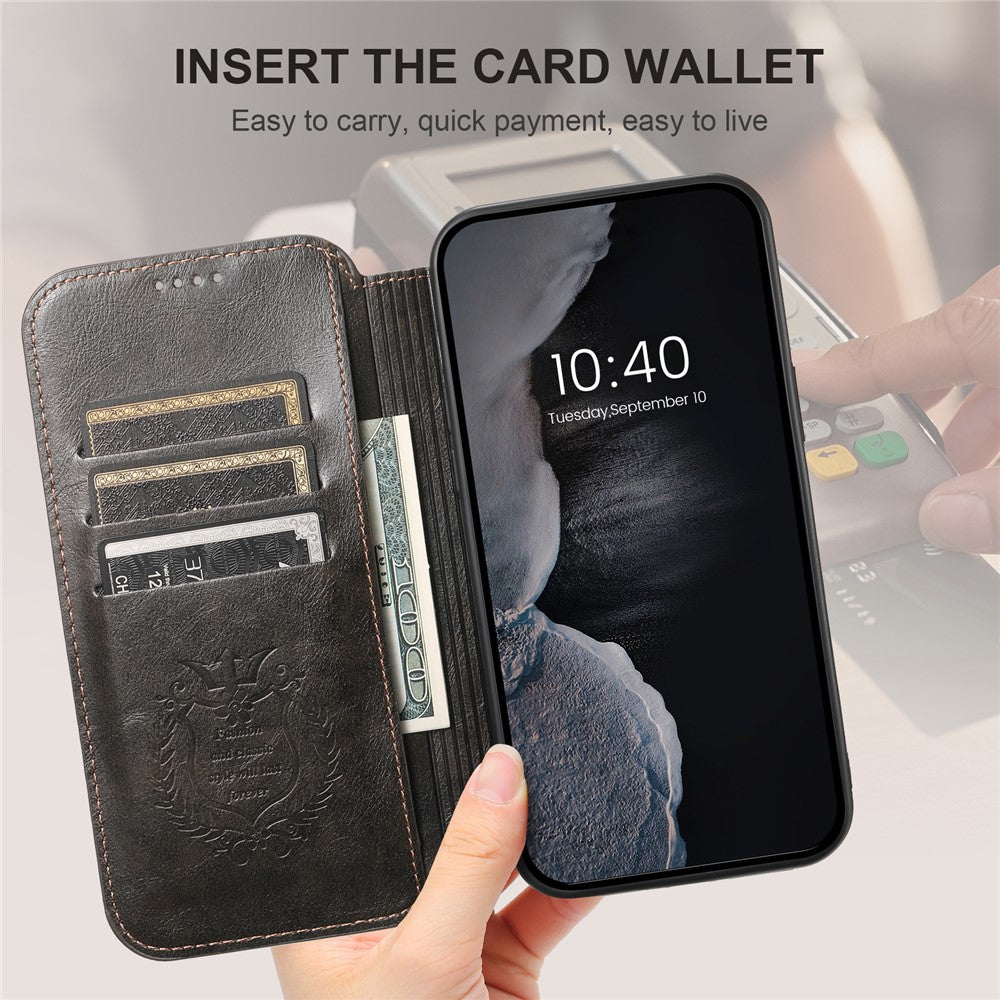 SUTENI J05 For iPhone 12 Pro Max Leather Phone Case Cell Phone Stand Wallet Cover Compatible with MagSafe