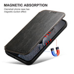 SUTENI J05 For iPhone 12 Pro Max Leather Phone Case Cell Phone Stand Wallet Cover Compatible with MagSafe