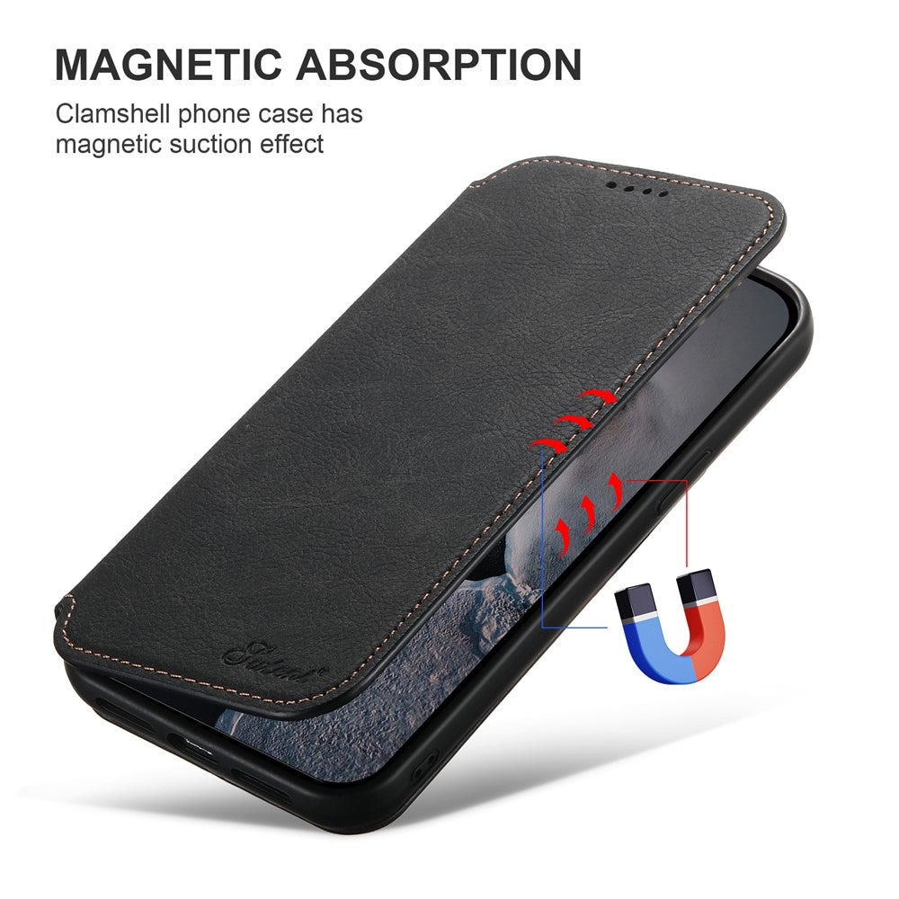 SUTENI J06 For iPhone 14 Pro Stand Wallet PU Leather Phone Case Compatible with MagSafe