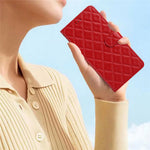 For iPhone 12 Pro Max 6.7 inch Stitching Line Rhombus Texture PU Leather Phone Cover Wallet Shell Stand Phone Case