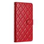 For iPhone 12 Pro Max 6.7 inch Stitching Line Rhombus Texture PU Leather Phone Cover Wallet Shell Stand Phone Case