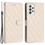 For Samsung Galaxy A52 4G / A52s 5G / A52 5G Stitching Line Rhombus Cell Phone Cover PU Leather Wallet Shell Stand Phone Case