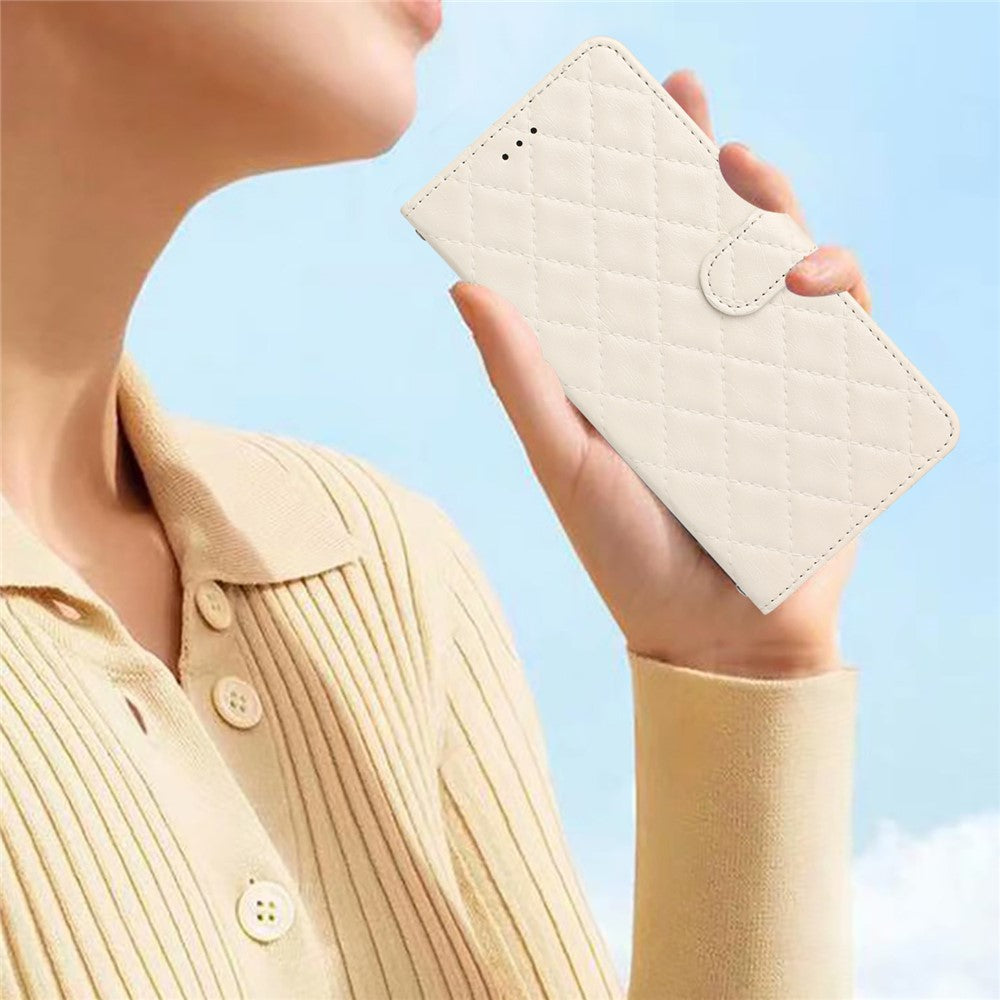 For Samsung Galaxy A52 4G / A52s 5G / A52 5G Stitching Line Rhombus Cell Phone Cover PU Leather Wallet Shell Stand Phone Case