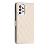 For Samsung Galaxy A52 4G / A52s 5G / A52 5G Stitching Line Rhombus Cell Phone Cover PU Leather Wallet Shell Stand Phone Case