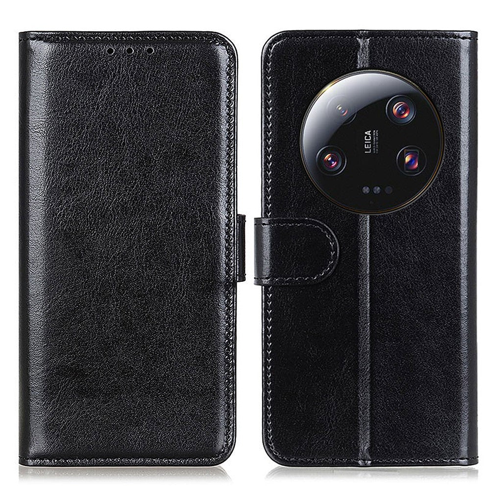Phone Case for Xiaomi 13 Ultra PU Leather+TPU Wallet Crazy Horse Texture Stand Shell Cover