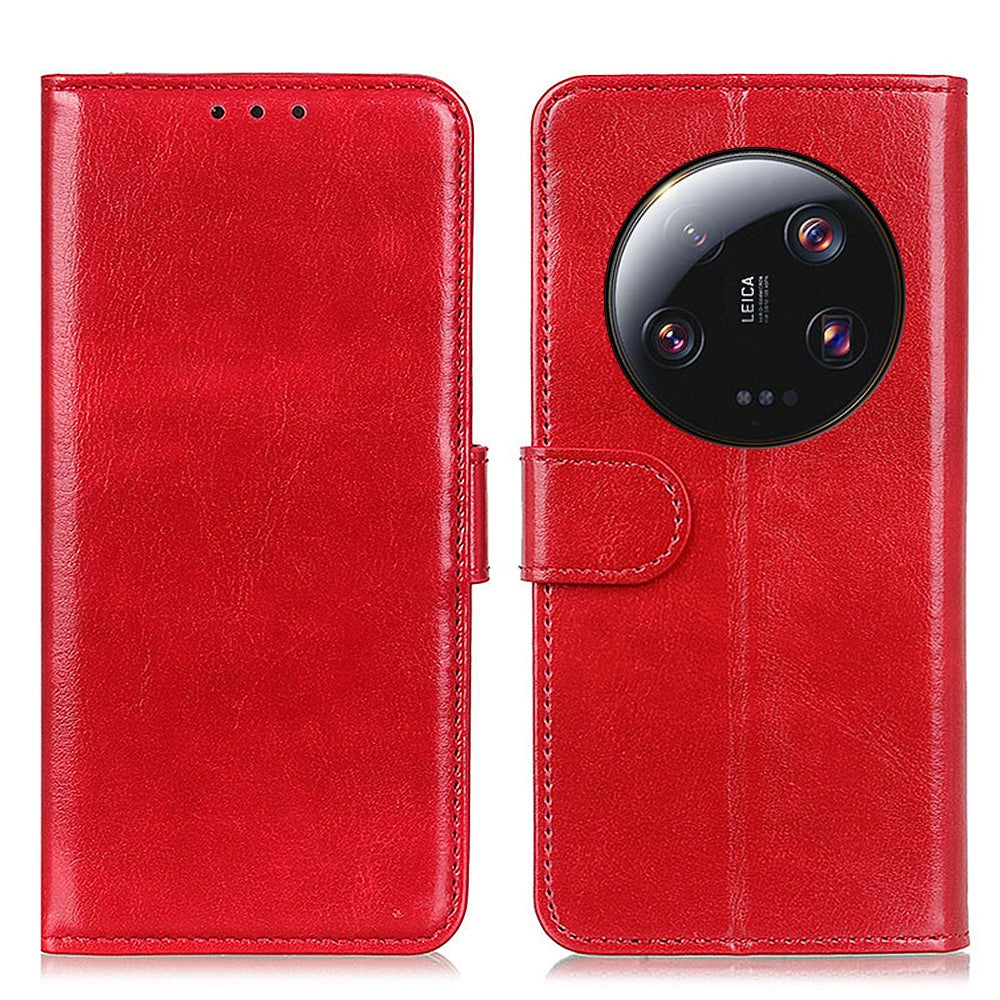 Phone Case for Xiaomi 13 Ultra PU Leather+TPU Wallet Crazy Horse Texture Stand Shell Cover