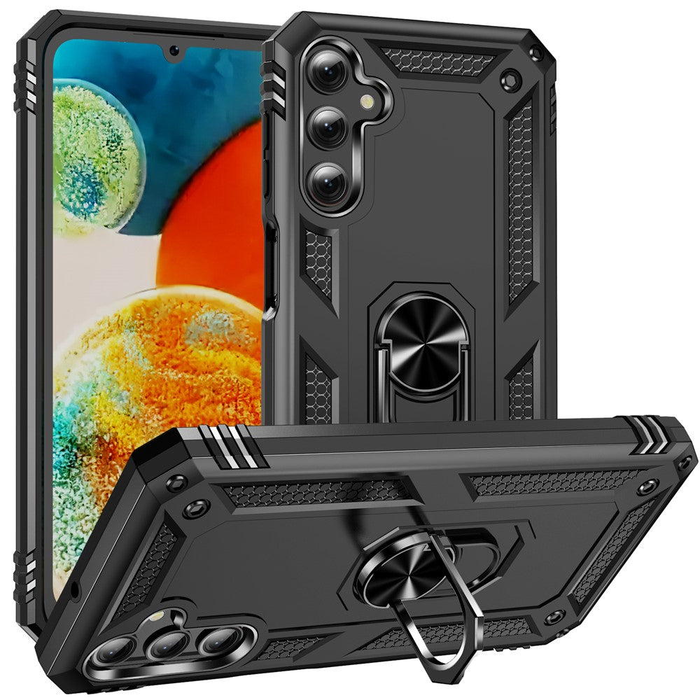 Til Samsung Galaxy A24 4G (162,1 x 77,6 x 8,3 mm) Telefoncover med Stander og Bilholder PC + TPU Dobbeltlags Beskyttelsescover