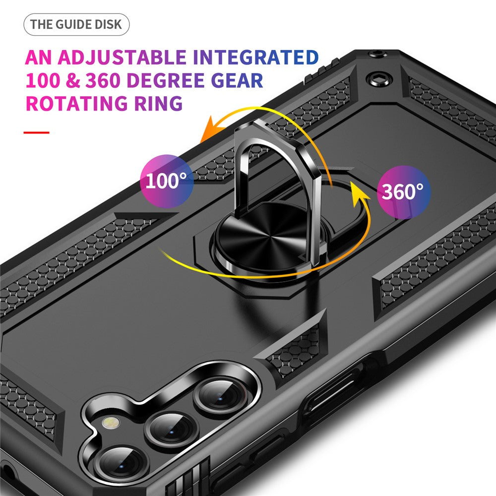 Til Samsung Galaxy A24 4G (162,1 x 77,6 x 8,3 mm) Telefoncover med Stander og Bilholder PC + TPU Dobbeltlags Beskyttelsescover