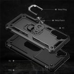 Til Samsung Galaxy A24 4G (162,1 x 77,6 x 8,3 mm) Telefoncover med Stander og Bilholder PC + TPU Dobbeltlags Beskyttelsescover