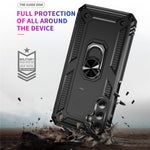 Til Samsung Galaxy A24 4G (162,1 x 77,6 x 8,3 mm) Telefoncover med Stander og Bilholder PC + TPU Dobbeltlags Beskyttelsescover