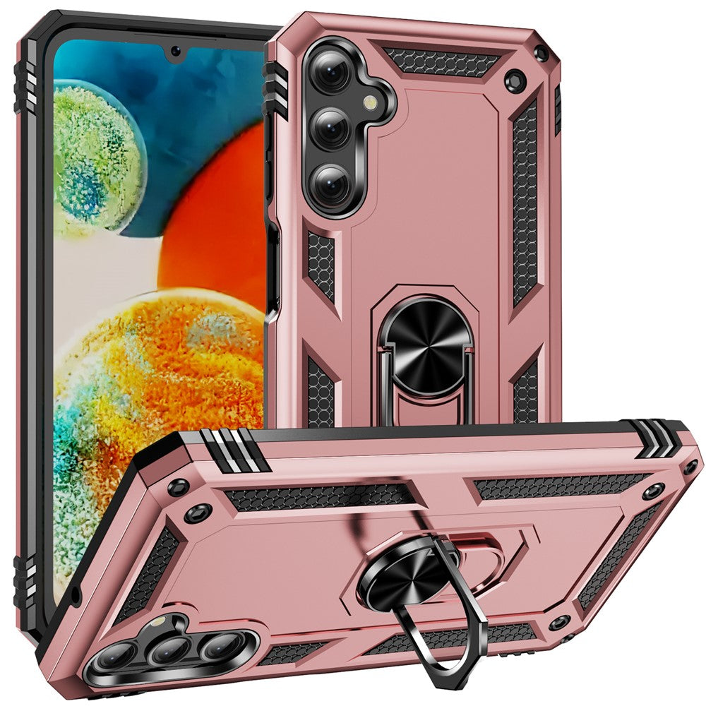 Til Samsung Galaxy A24 4G (162,1 x 77,6 x 8,3 mm) Telefoncover med Stander og Bilholder PC + TPU Dobbeltlags Beskyttelsescover