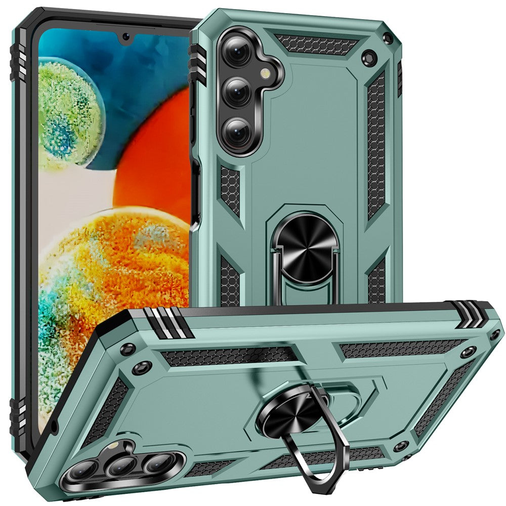 Til Samsung Galaxy A24 4G (162,1 x 77,6 x 8,3 mm) Telefoncover med Stander og Bilholder PC + TPU Dobbeltlags Beskyttelsescover