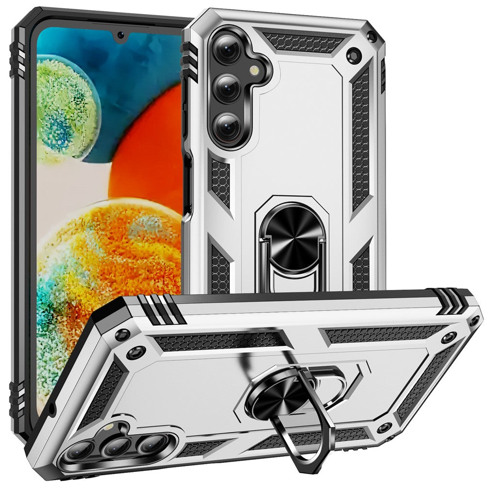 Til Samsung Galaxy A24 4G (162,1 x 77,6 x 8,3 mm) Telefoncover med Stander og Bilholder PC + TPU Dobbeltlags Beskyttelsescover