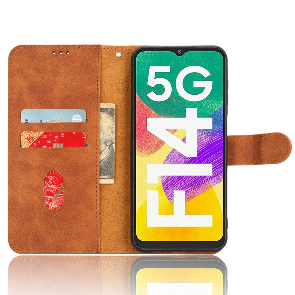 Til Samsung Galaxy F14 5G Skin-touch Pung Telefoncover PU Læder Standercover
