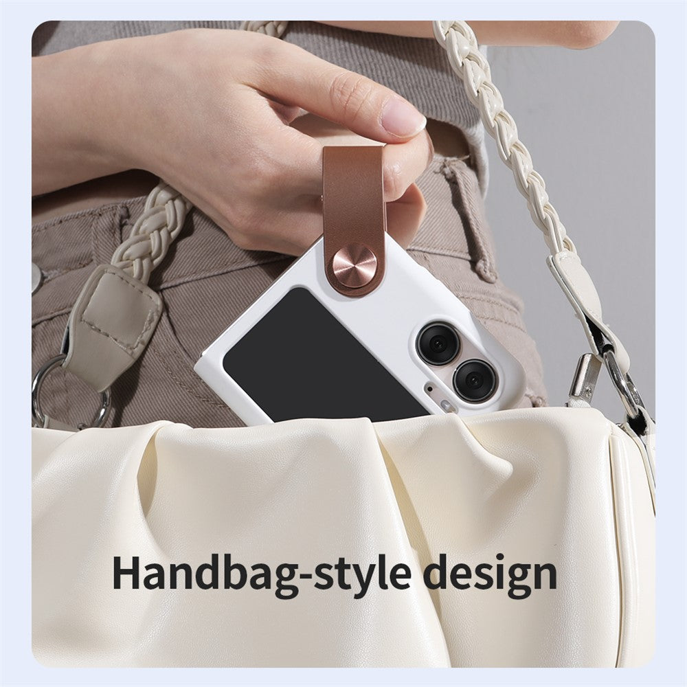 NILLKIN For Oppo Find N2 Flip 5G Liquid Silicone Case Folding Phone Cover with Finger Ring Strap Kickstand