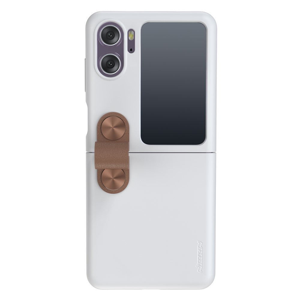 NILLKIN For Oppo Find N2 Flip 5G Liquid Silicone Case Folding Phone Cover with Finger Ring Strap Kickstand