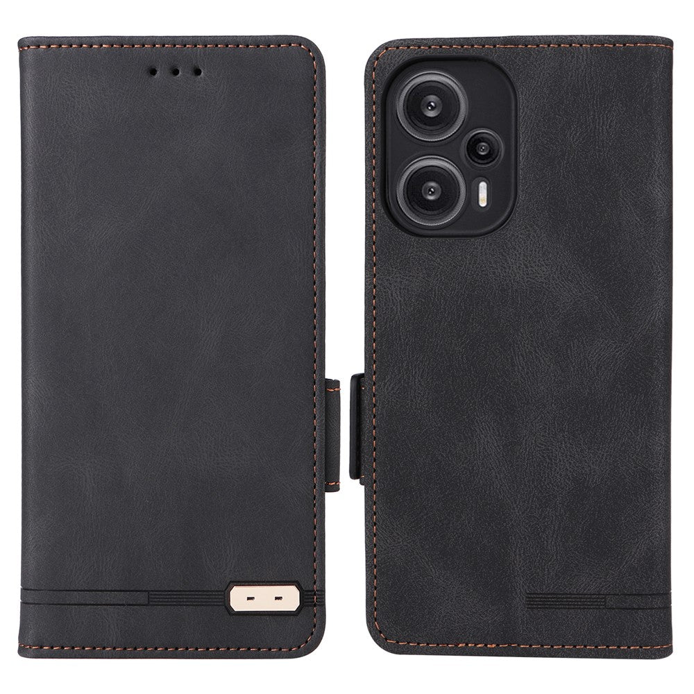 For Xiaomi Redmi Note 12 Turbo / Poco F5 5G Hardware Decor PU Leather Wallet Stand Cover Shockproof Phone Case
