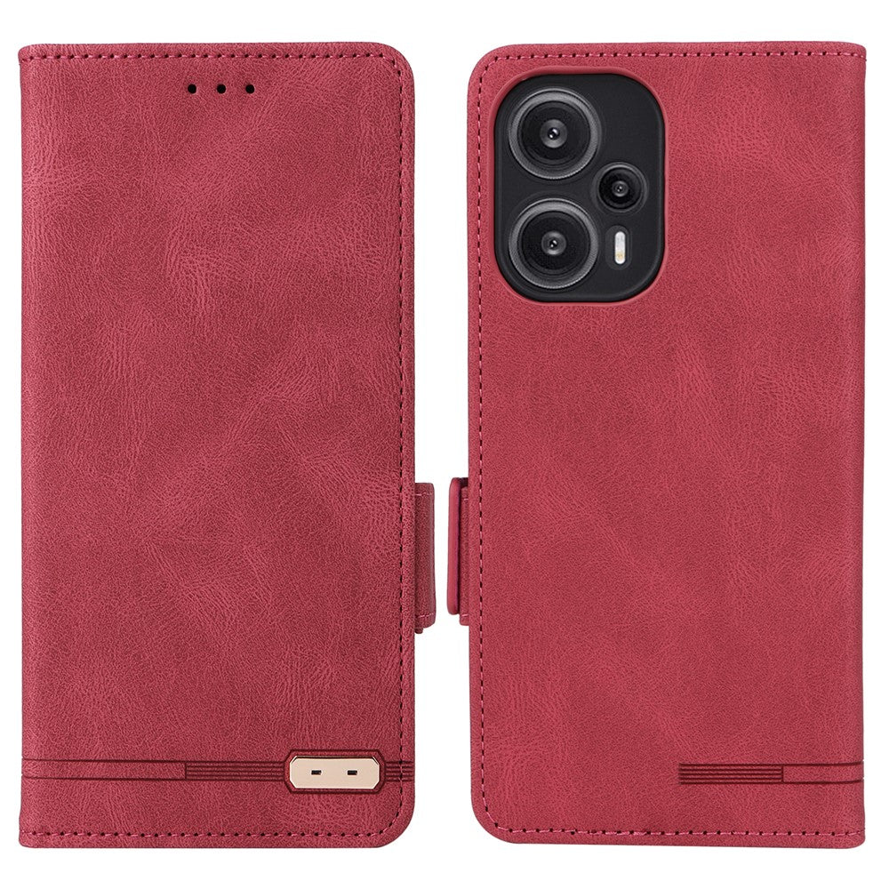 For Xiaomi Redmi Note 12 Turbo / Poco F5 5G Hardware Decor PU Leather Wallet Stand Cover Shockproof Phone Case