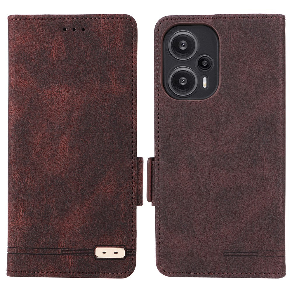For Xiaomi Redmi Note 12 Turbo / Poco F5 5G Hardware Decor PU Leather Wallet Stand Cover Shockproof Phone Case