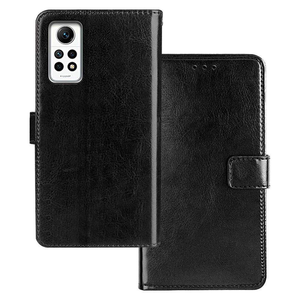 IDEWEI For Xiaomi Redmi Note 12 Pro 4G / Note 11 Pro 4G (Mediatek) / 5G (Qualcomm) PU Leather Stand Phone Case Crazy Horse Texture Wallet Cover