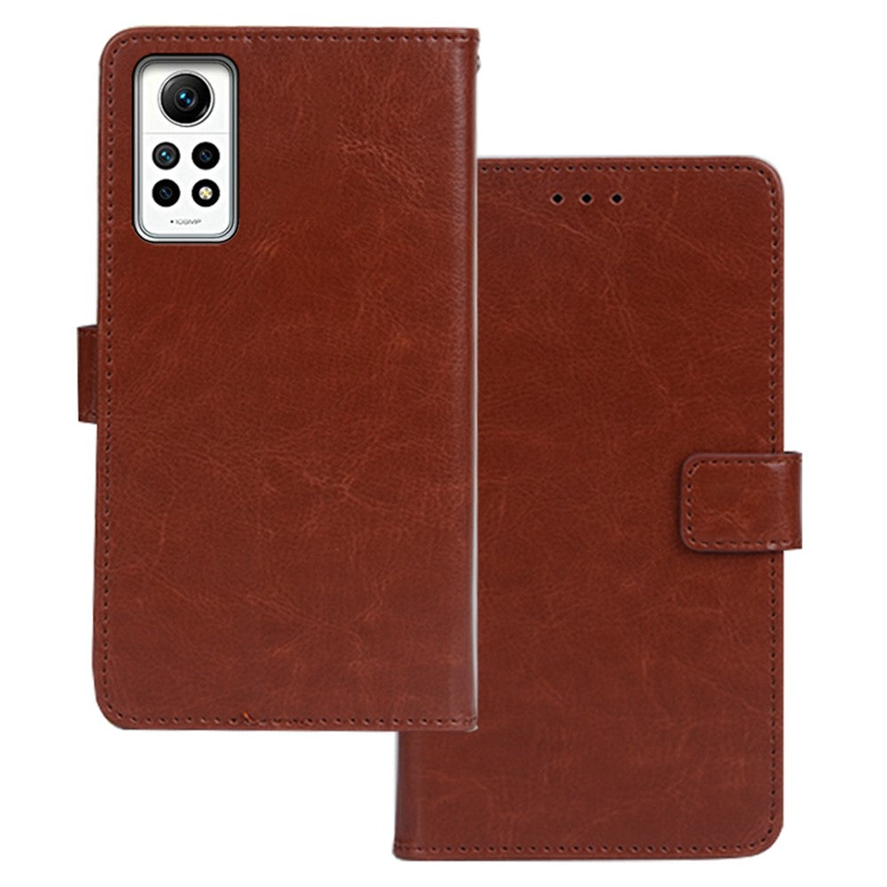 IDEWEI For Xiaomi Redmi Note 12 Pro 4G / Note 11 Pro 4G (Mediatek) / 5G (Qualcomm) PU Leather Stand Phone Case Crazy Horse Texture Wallet Cover