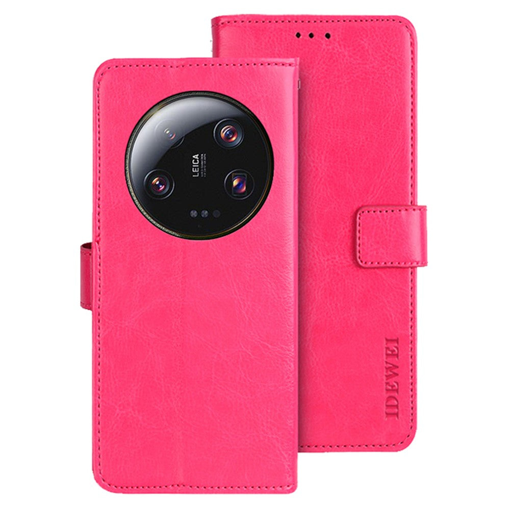 IDEWEI For Xiaomi 13 Ultra Crazy Horse Texture PU Leather Case Stand Wallet Cell Phone Cover