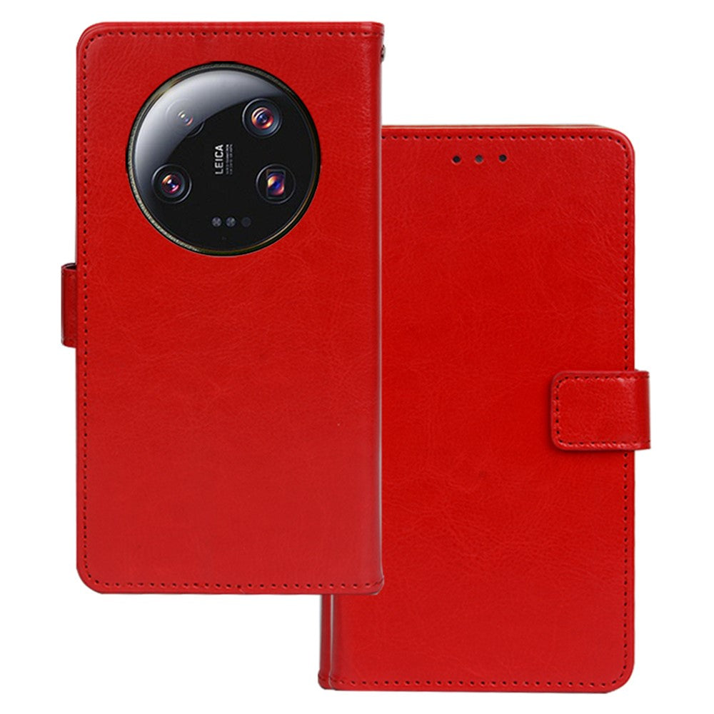 IDEWEI For Xiaomi 13 Ultra PU Leather Phone Cover Crazy Horse Texture Case with Stand Wallet