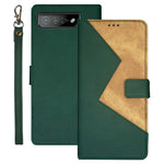 IDEWEI For Asus ROG Phone 7 5G Card Holder Phone Case PU Leather Stand Color Splicing Cover