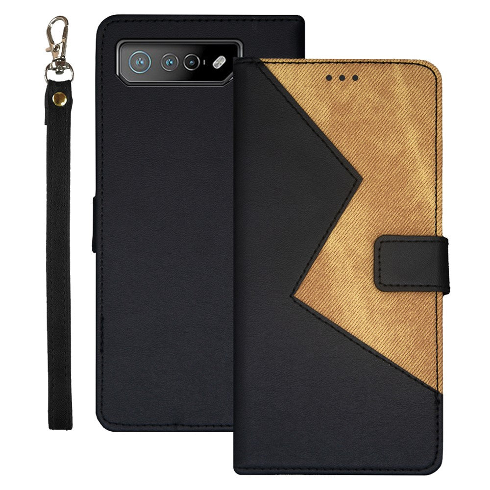 IDEWEI For Asus ROG Phone 7 5G Card Holder Phone Case PU Leather Stand Color Splicing Cover