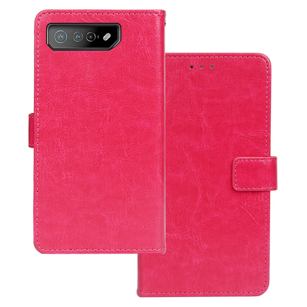 IDEWEI For Asus ROG Phone 7 5G Phone Wallet Case Crazy Horse Texture PU Leather Stand Phone Cover
