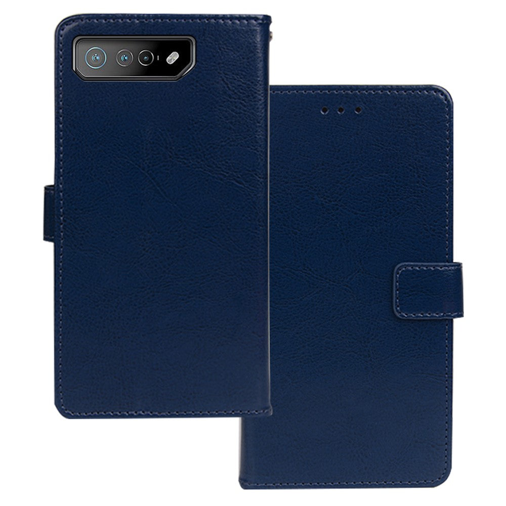 IDEWEI For Asus ROG Phone 7 5G Phone Wallet Case Crazy Horse Texture PU Leather Stand Phone Cover