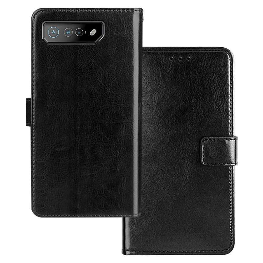 IDEWEI For Asus ROG Phone 7 5G Phone Wallet Case Crazy Horse Texture PU Leather Stand Phone Cover
