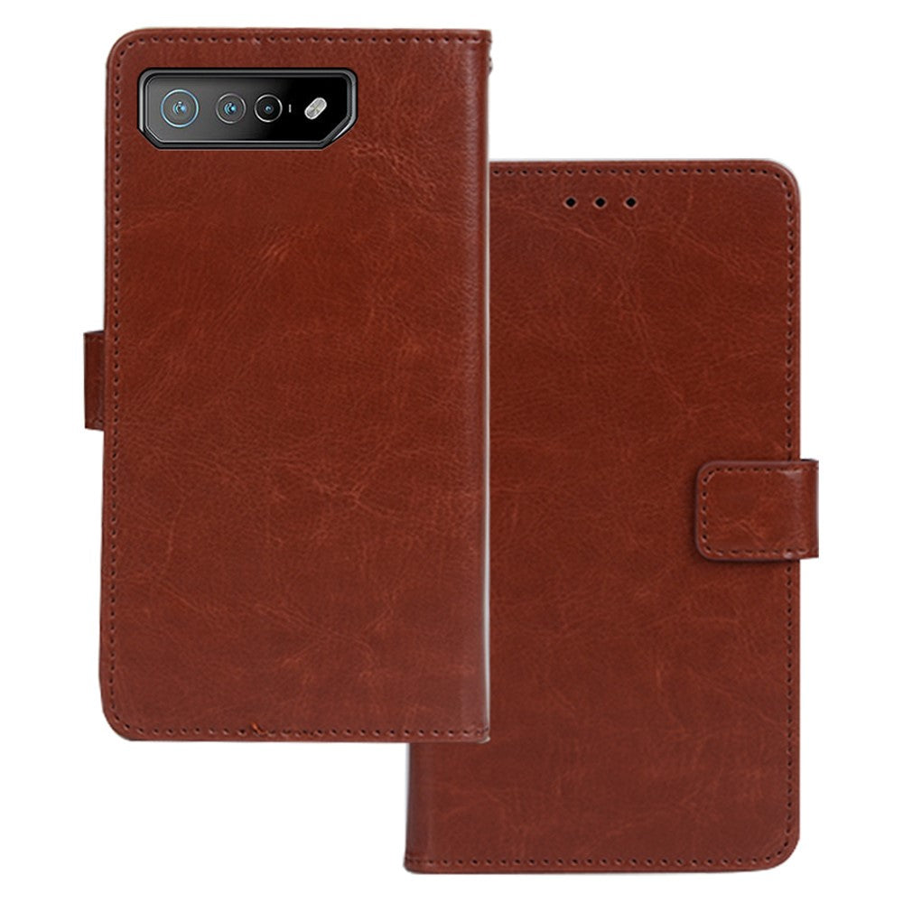 IDEWEI For Asus ROG Phone 7 5G Phone Wallet Case Crazy Horse Texture PU Leather Stand Phone Cover