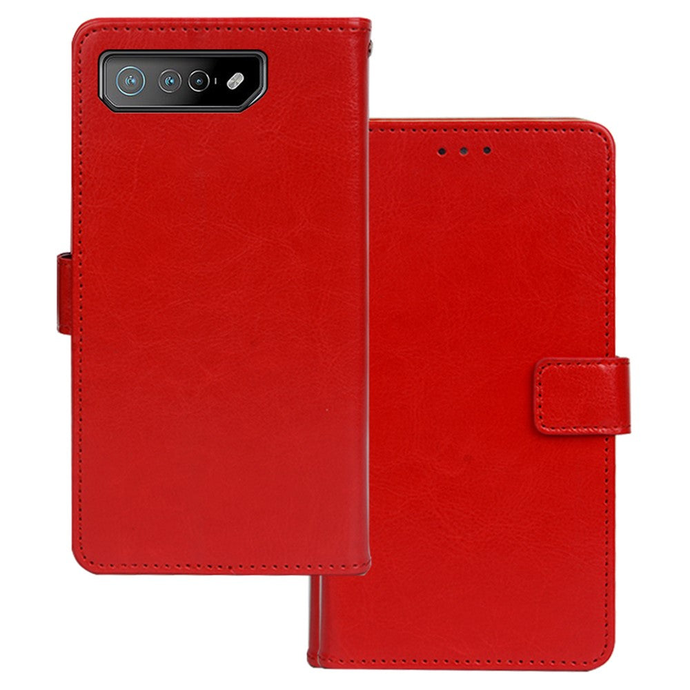 IDEWEI For Asus ROG Phone 7 5G Phone Wallet Case Crazy Horse Texture PU Leather Stand Phone Cover