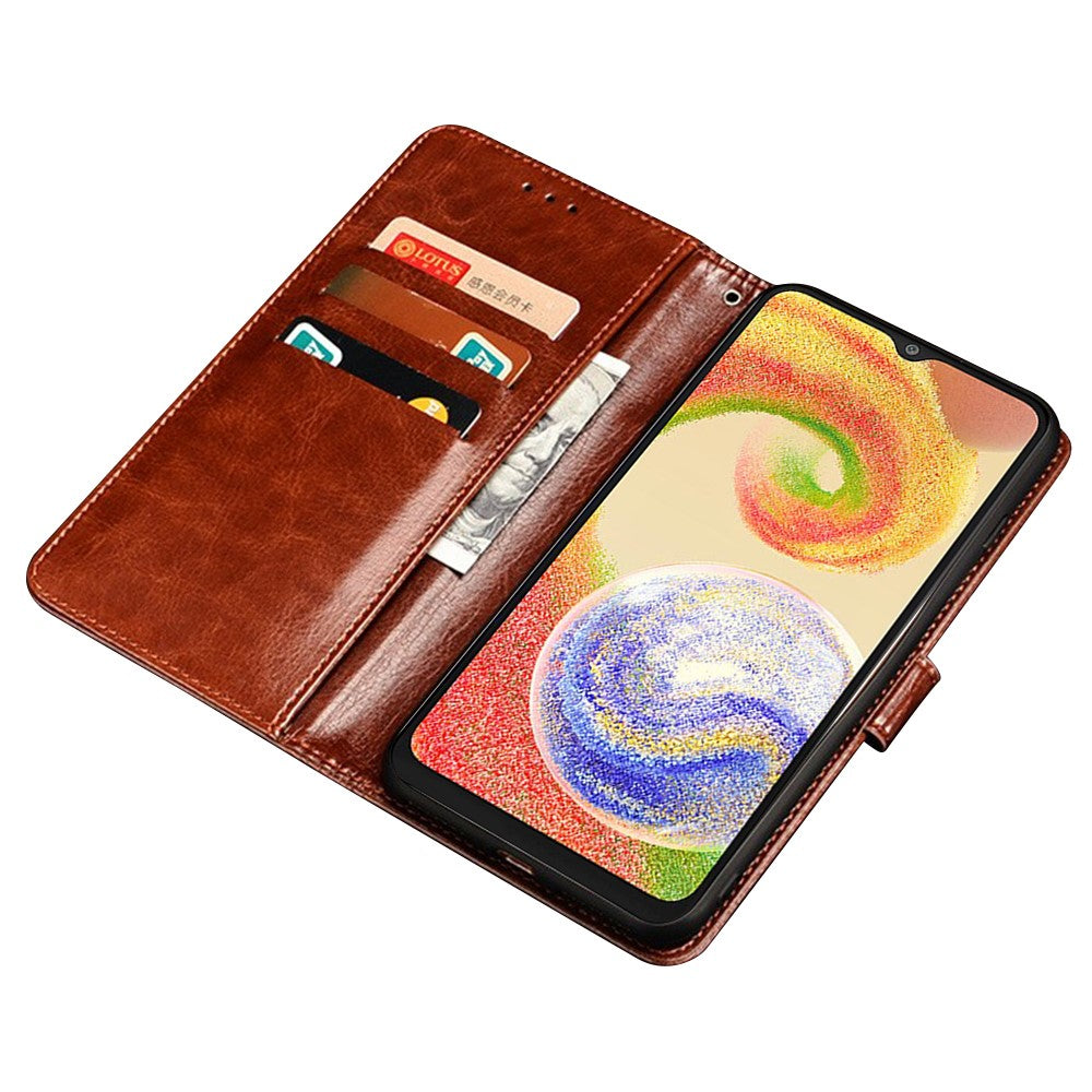 IDEWEI Stand Case for Samsung Galaxy A24 4G (162.1 x 77.6 x 8.3mm) Wallet PU Leather Crazy Horse Texture Phone Cover