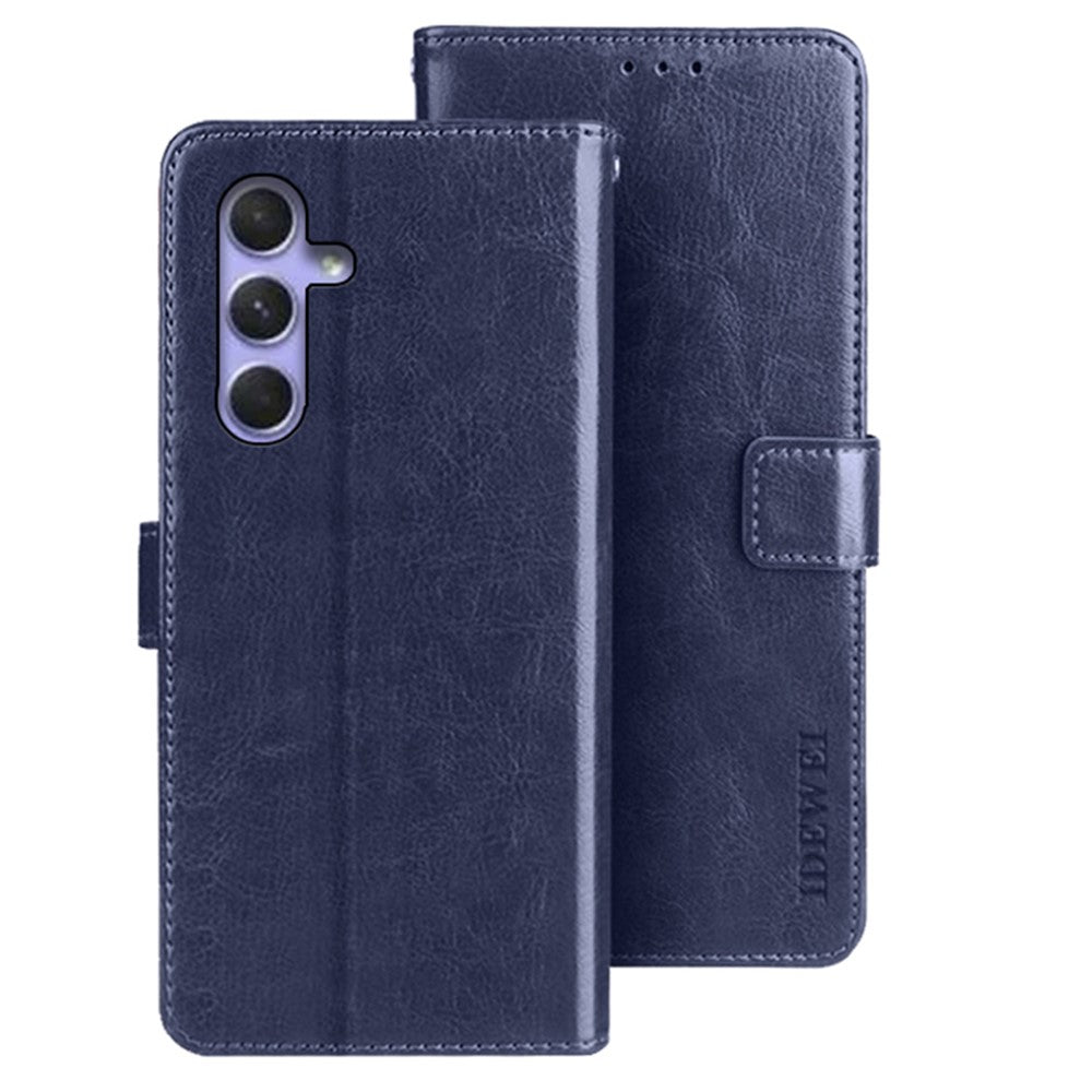IDEWEI Stand Case for Samsung Galaxy A24 4G (162.1 x 77.6 x 8.3mm) Wallet PU Leather Crazy Horse Texture Phone Cover