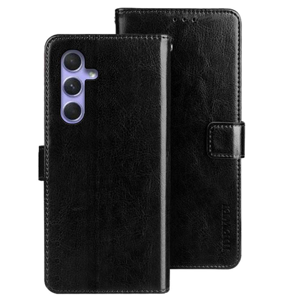 IDEWEI Stand Case for Samsung Galaxy A24 4G (162.1 x 77.6 x 8.3mm) Wallet PU Leather Crazy Horse Texture Phone Cover
