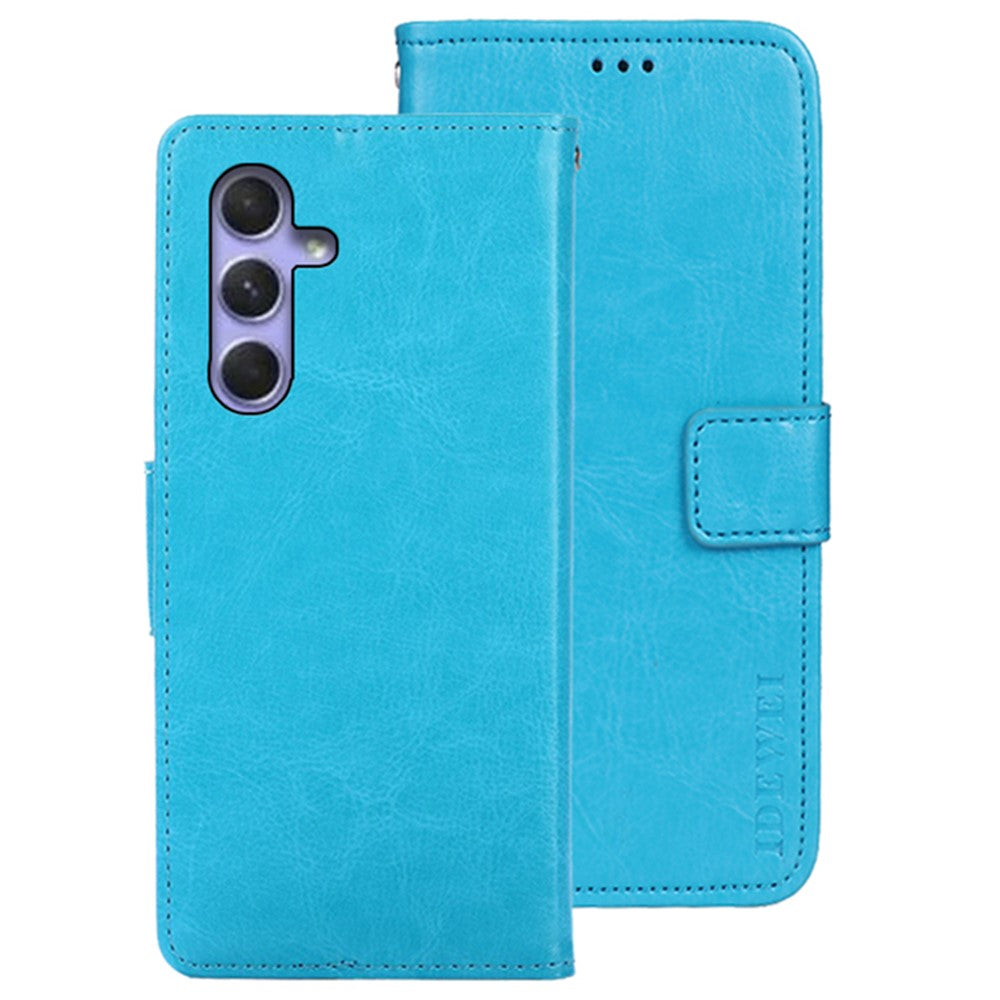 IDEWEI Stand Case for Samsung Galaxy A24 4G (162.1 x 77.6 x 8.3mm) Wallet PU Leather Crazy Horse Texture Phone Cover
