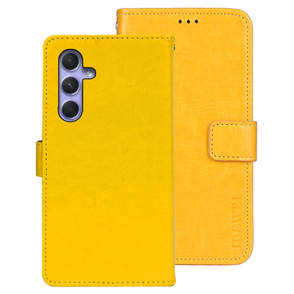 IDEWEI Stand Case for Samsung Galaxy A24 4G (162.1 x 77.6 x 8.3mm) Wallet PU Leather Crazy Horse Texture Phone Cover