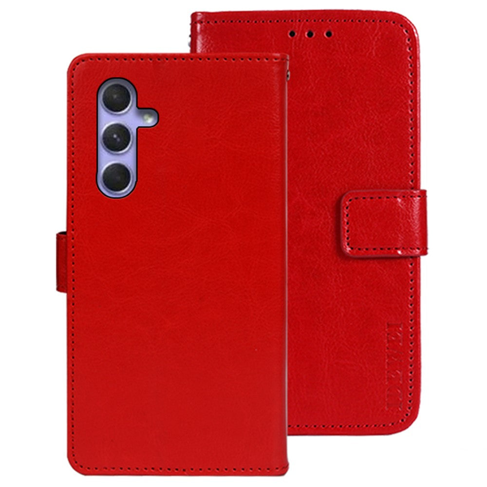 IDEWEI Stand Case for Samsung Galaxy A24 4G (162.1 x 77.6 x 8.3mm) Wallet PU Leather Crazy Horse Texture Phone Cover