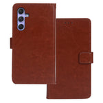 IDEWEI Crazy Horse Texture Stand Case for Samsung Galaxy A24 4G (162.1 x 77.6 x 8.3mm) PU Leather Wallet Cover Phone Shell