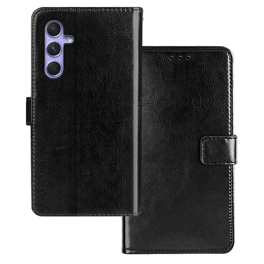 IDEWEI Crazy Horse Texture Stand Case for Samsung Galaxy A24 4G (162.1 x 77.6 x 8.3mm) PU Leather Wallet Cover Phone Shell