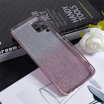 KADEM För Samsung Galaxy A12 Gradient Glitter Skal Blommönster Strass TPU mobilskal