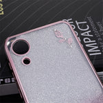 KADEM For Samsung Galaxy A03 Core Gradient Glitter TPU Case Floral Pattern Rhinestone Phone Cover