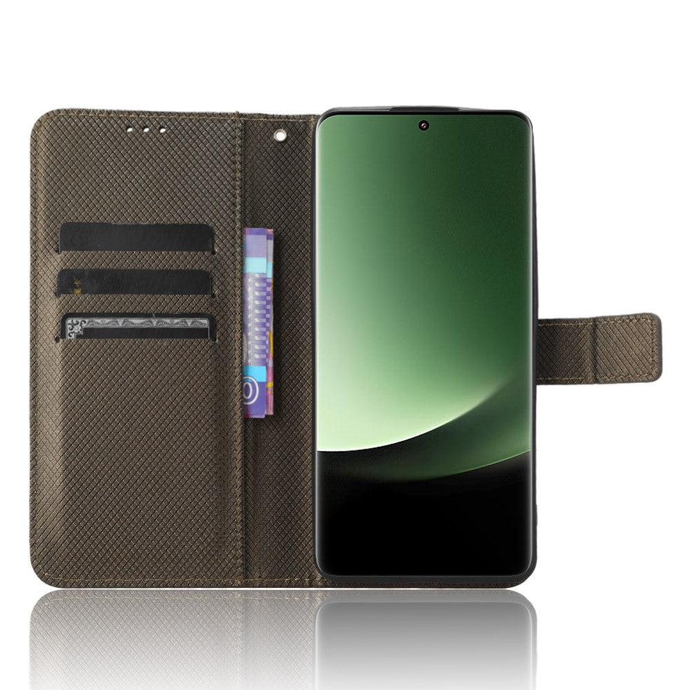 For Xiaomi 13 Ultra Stand Wallet Phone Case PU Leather Diamond Texture Phone Cover