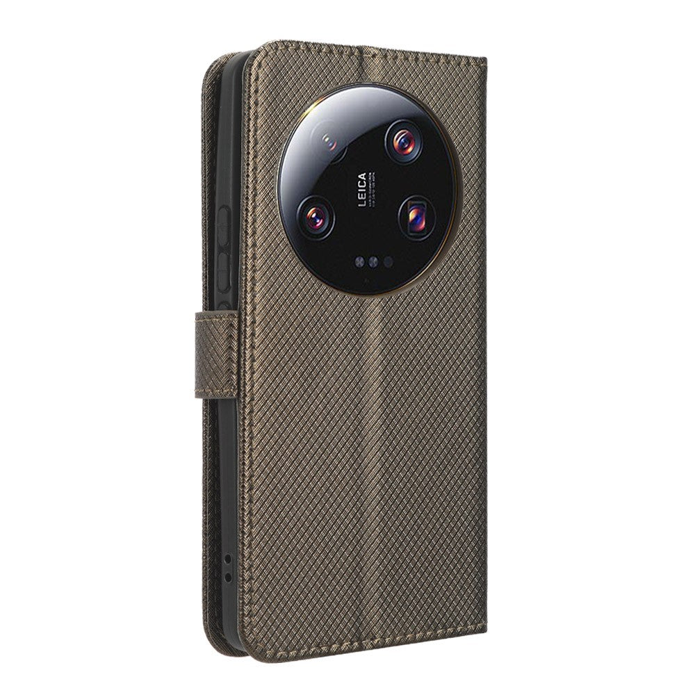 For Xiaomi 13 Ultra Stand Wallet Phone Case PU Leather Diamond Texture Phone Cover