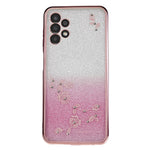 KADEM TPU-bagcover til Samsung Galaxy A13 4G, gradient glitter med blomstermønster og rhinsten
